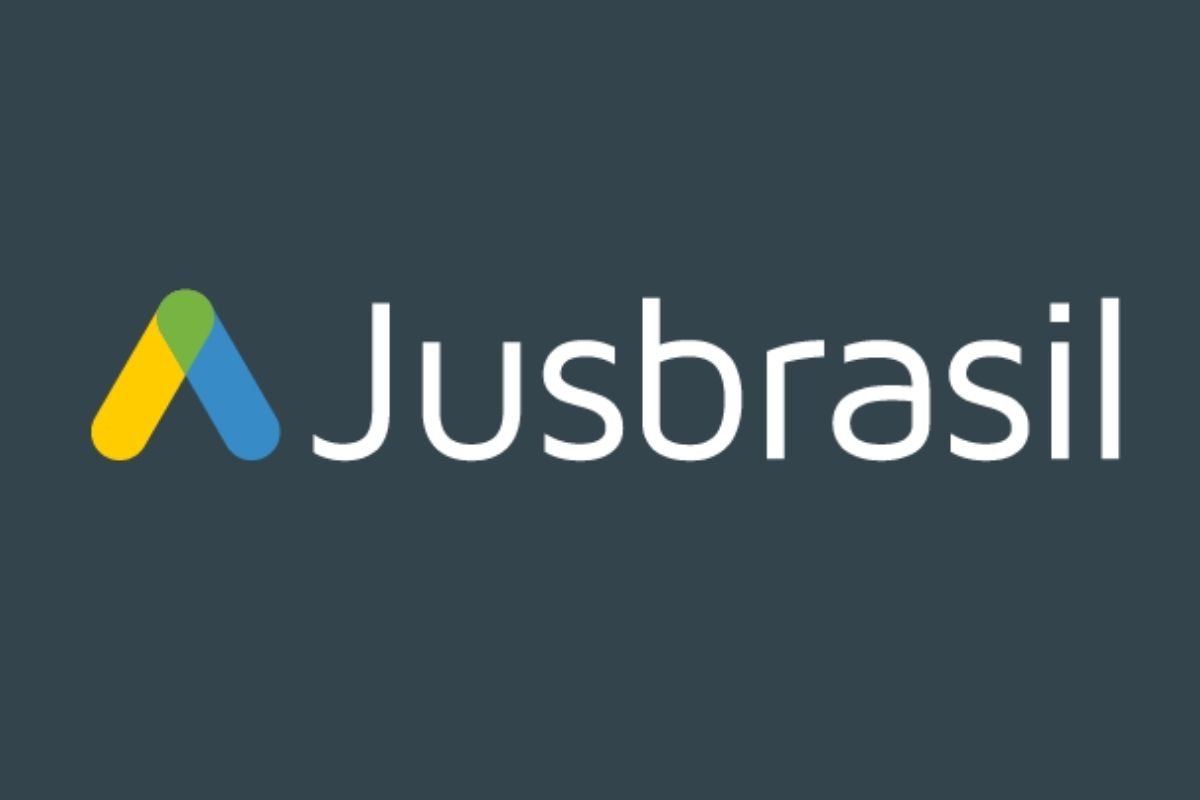Logo da plataforma Jusbrasil, que permite postar artigos jurídicos.